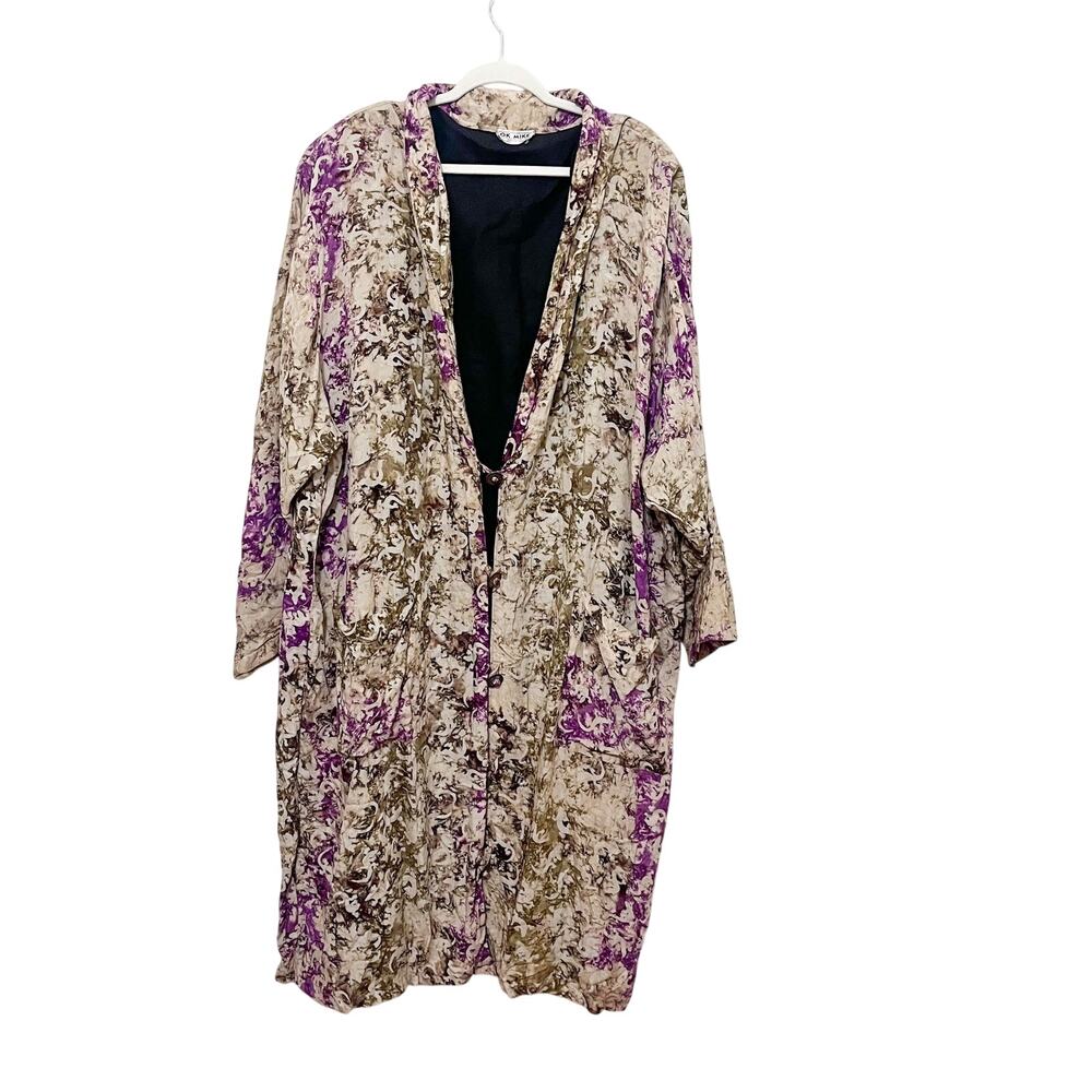 Vintage Womens Lagenlook Jacket Artsy Oversized Art To Wear Long Duster One Size